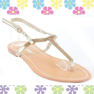 Sparkly Jeweled Bling Wedding Formal Thong Sandals